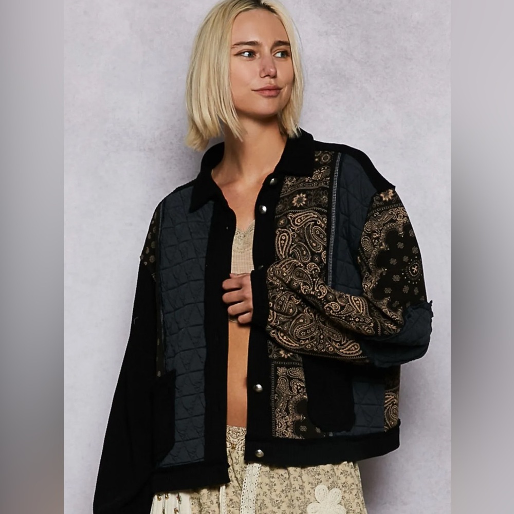 POL Patchwork Paisley Jacket